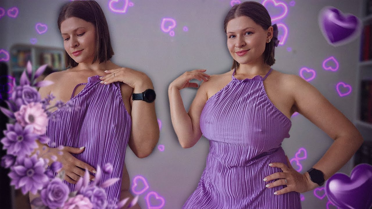 Фиолетовое свидание GRWM | Мини-платье с плиссировкой. Примерка.