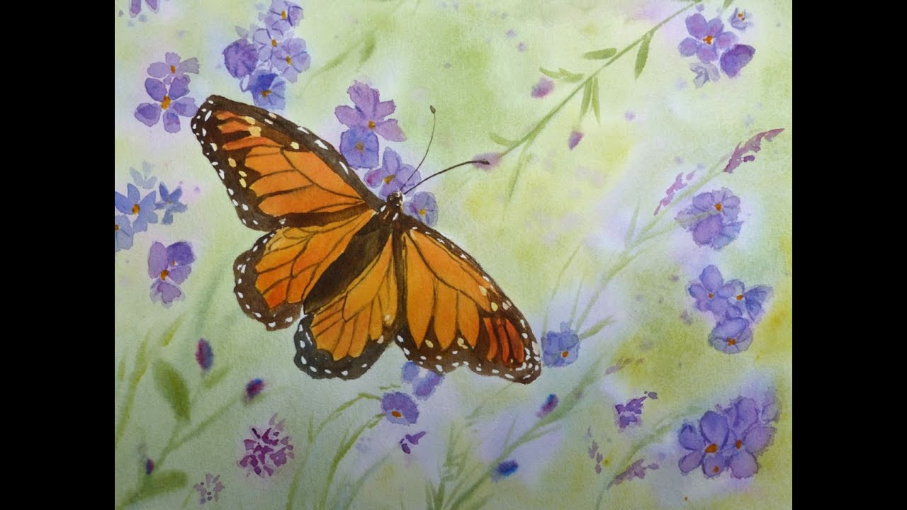 Aquarelle Débutants : Réaliser facilement un papillon et peindre un arrière plan simple