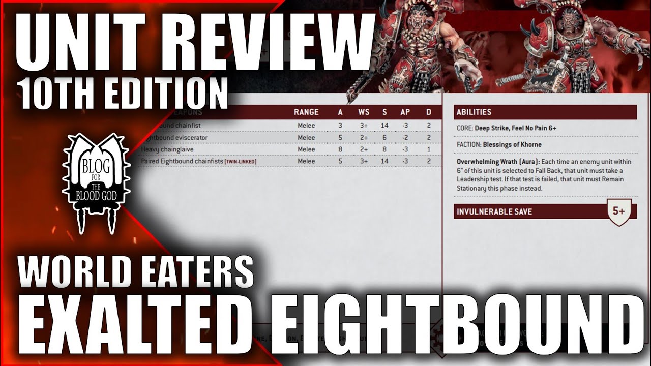 Exalted Eightbound Datasheet Review - 10th Edition - World Eaters