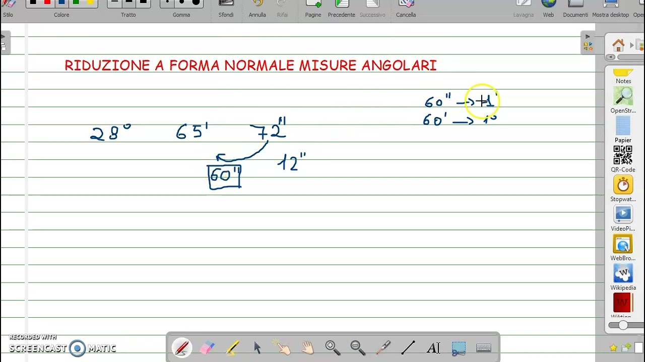 RIDUZIONE A FORMA NORMALE DI MISURE ANGOLARI
