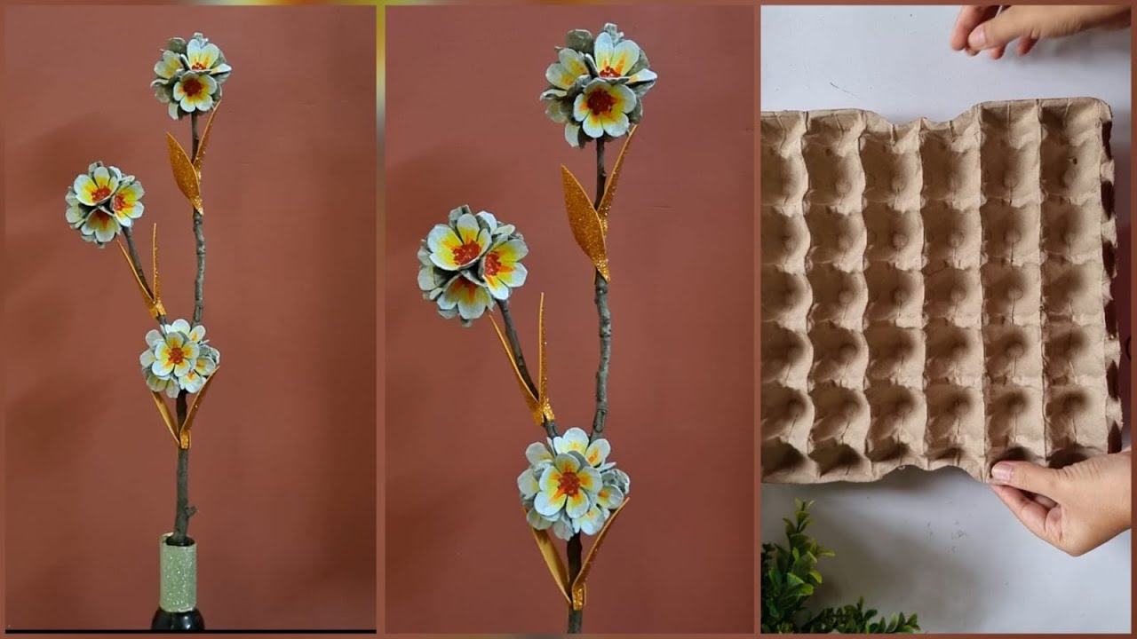 Egg tray craft ideas | flowers from egg tray | Best out of waste