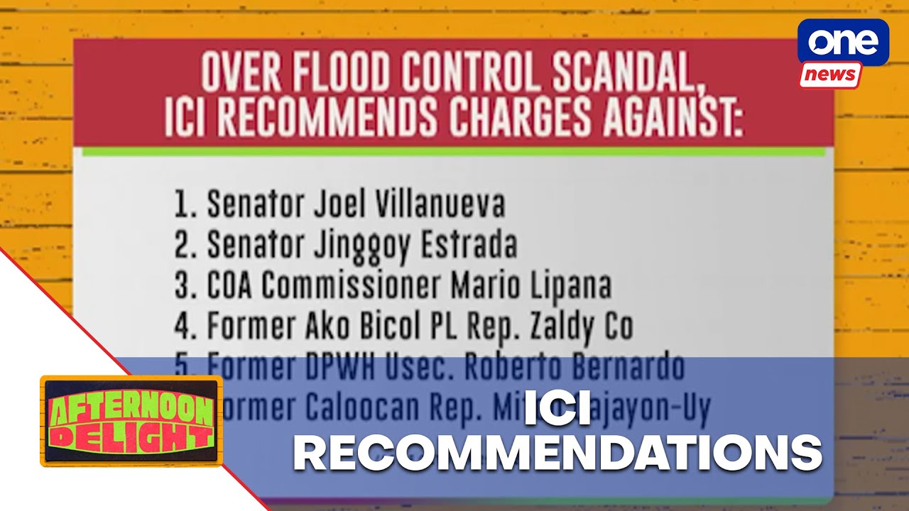 ICI recommends charges against Villanueva, Estrada, and others over flood control kickback scheme