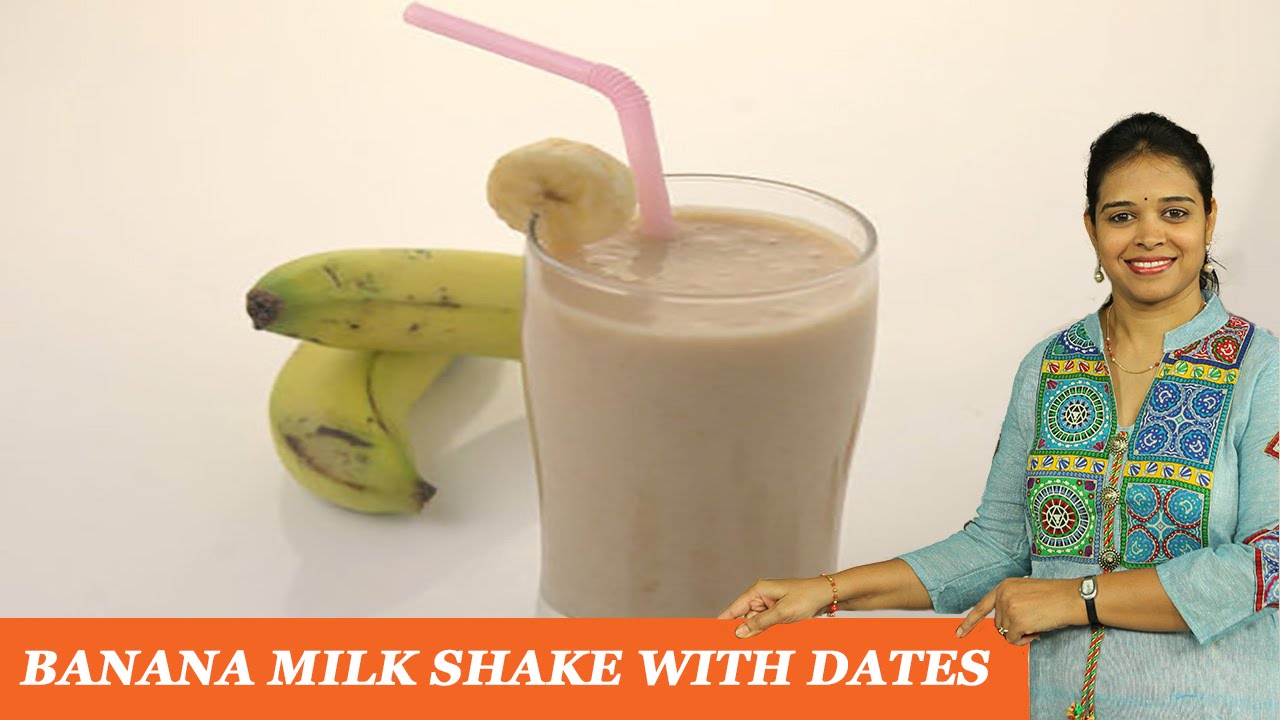 Banana Milk Shake with dates - Mrs Vahchef