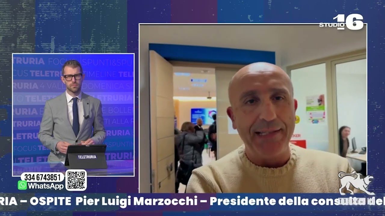Pier Luigi Marzocchi in collegamento nel programma Studio 16 di Teletruria