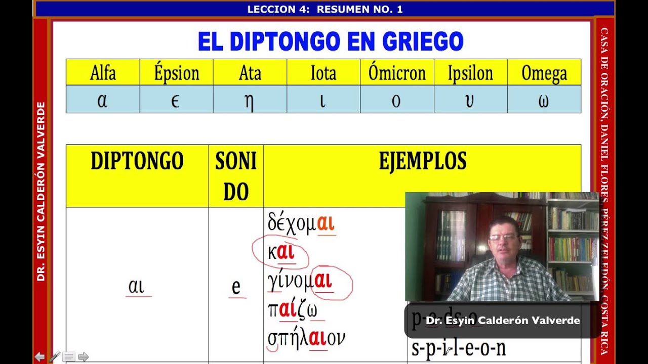 Curso de Griego Koiné 007 Resumen pronunciación alfabeto y diptongos