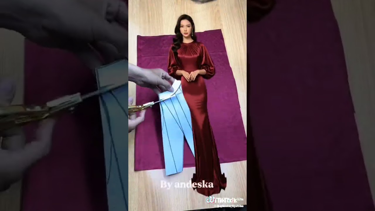 Three pieces beautiful gown 😍 How to cut the chest top in a very simple way 🥰😍