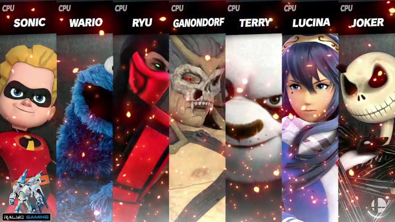 Dash vs Cookie Monster vs Ermac vs Shao Khan vs Po vs Lucina vs Jack Skellington
