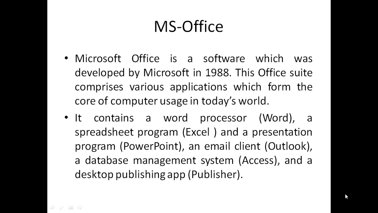 Operating System, Windows MS and MS Office (Lecture 3)