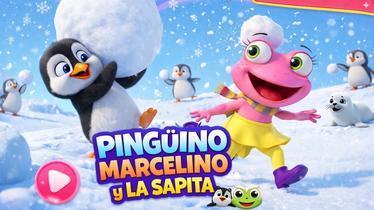 Pingüino Marcelino 🐧❄️ | Canción Infantil con La Sapita Rosada 🐸 | Música para Niños