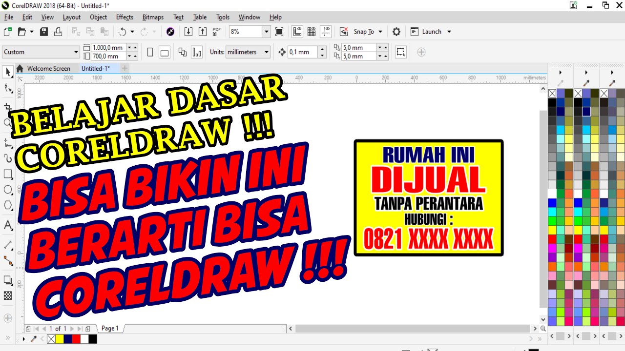 Belajar Dasar Corel Draw - TUTORIAL MEMBUAT DESAIN SPANDUK RUMAH DIJUAL