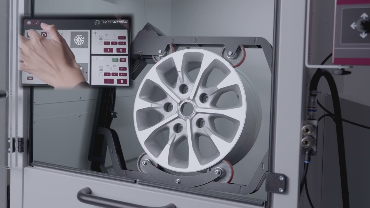 Alloy Wheel Paint Booth with Extraction, Curing, Automated Wheel Spin - WM500