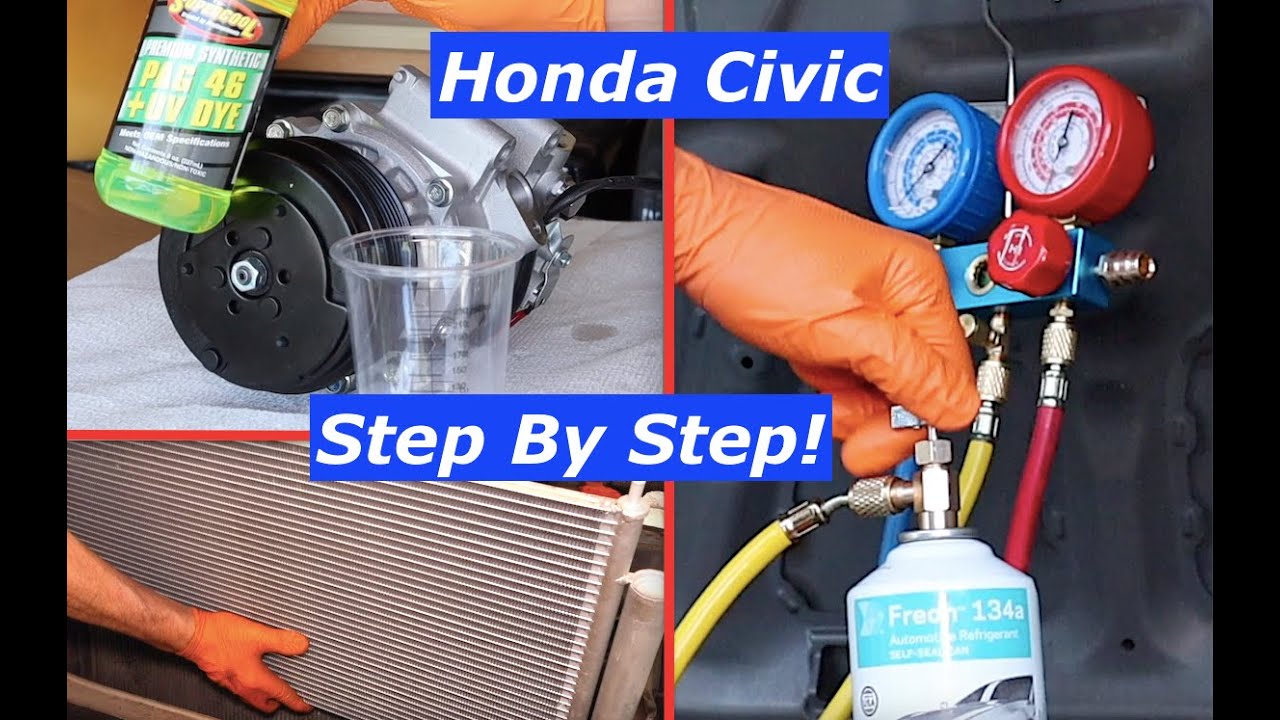 2012 Honda Civic A/C Compressor, Condenser, Expansion Valve Replacement - DIY Tutorial