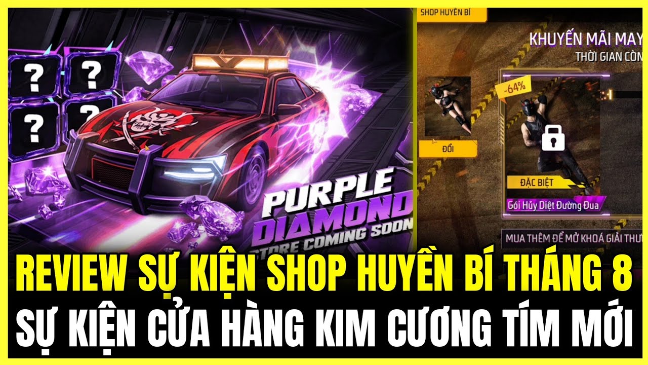 REVIEW OF THE NEW AUGUST MYSTERY SHOP EVENT, NEW PURPLE DIAMOND STORE EVENT | Free Fire