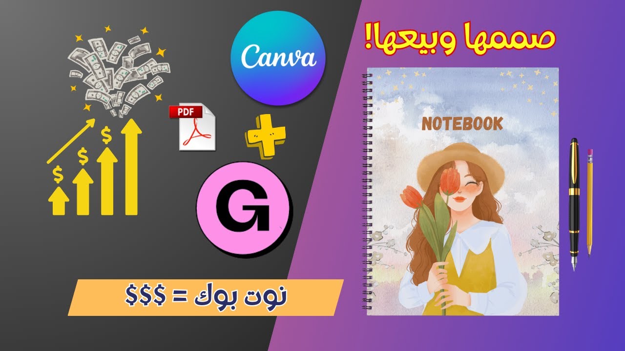 دليل شامل لتصميم نوت بوك احترافي والربح من gumroad
