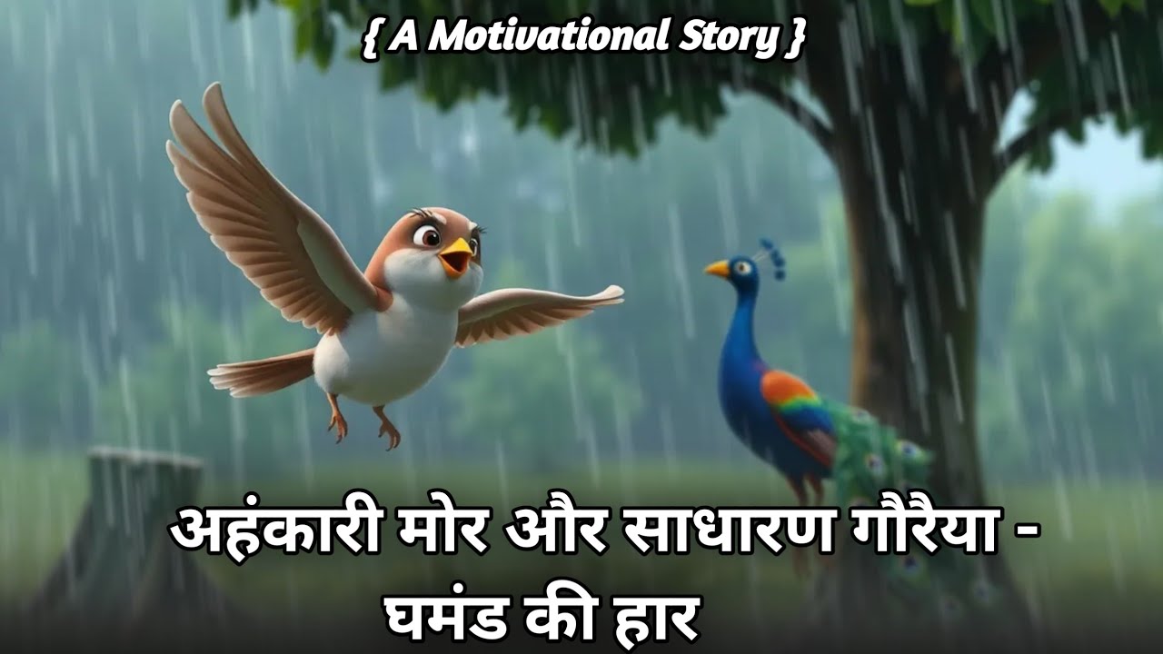 अहंकारी मोर और साधारण गौरैया | घमंड की हार | Moral Story in Hindi | Animated Kahani