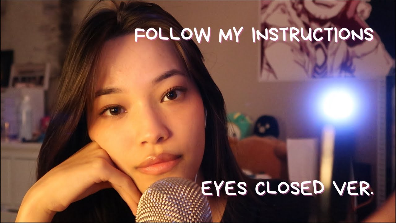 ASMR Follow My Instructions 💤 Eyes Closed! (up-close breathy whisper, counting, ear to ear)