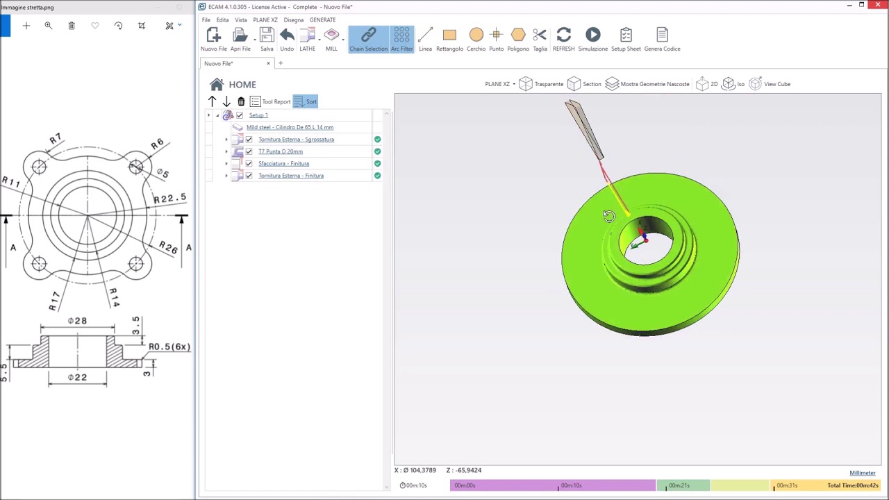 Industrializzazione di un processo produttivo, Prima Fase al cam, video N&deg;3