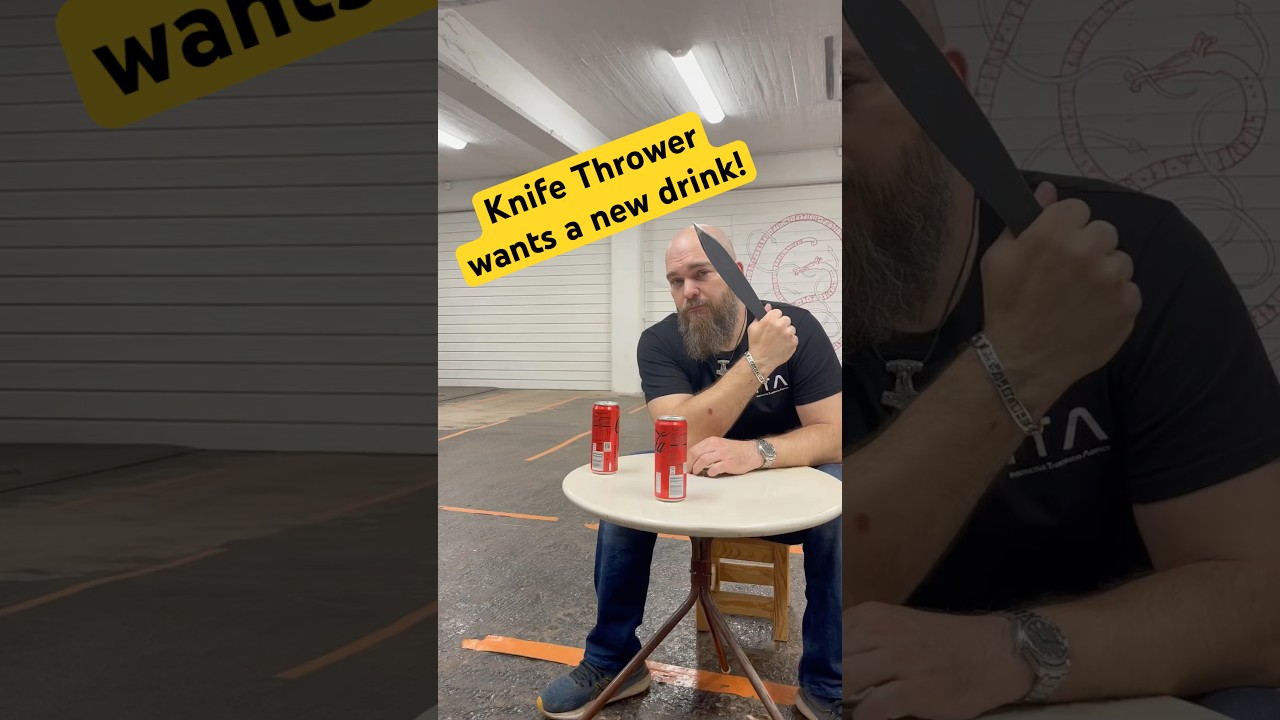 World Champion Knife Thrower Wants a New Drink!!!