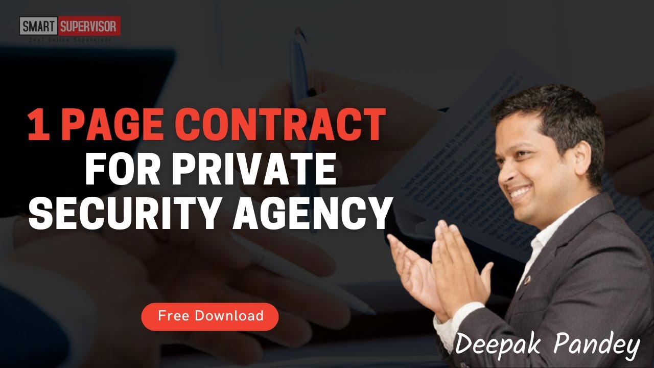 One Page Contract/Agreement for Private Security Agency | Downlaod Private Security Agreement PDF