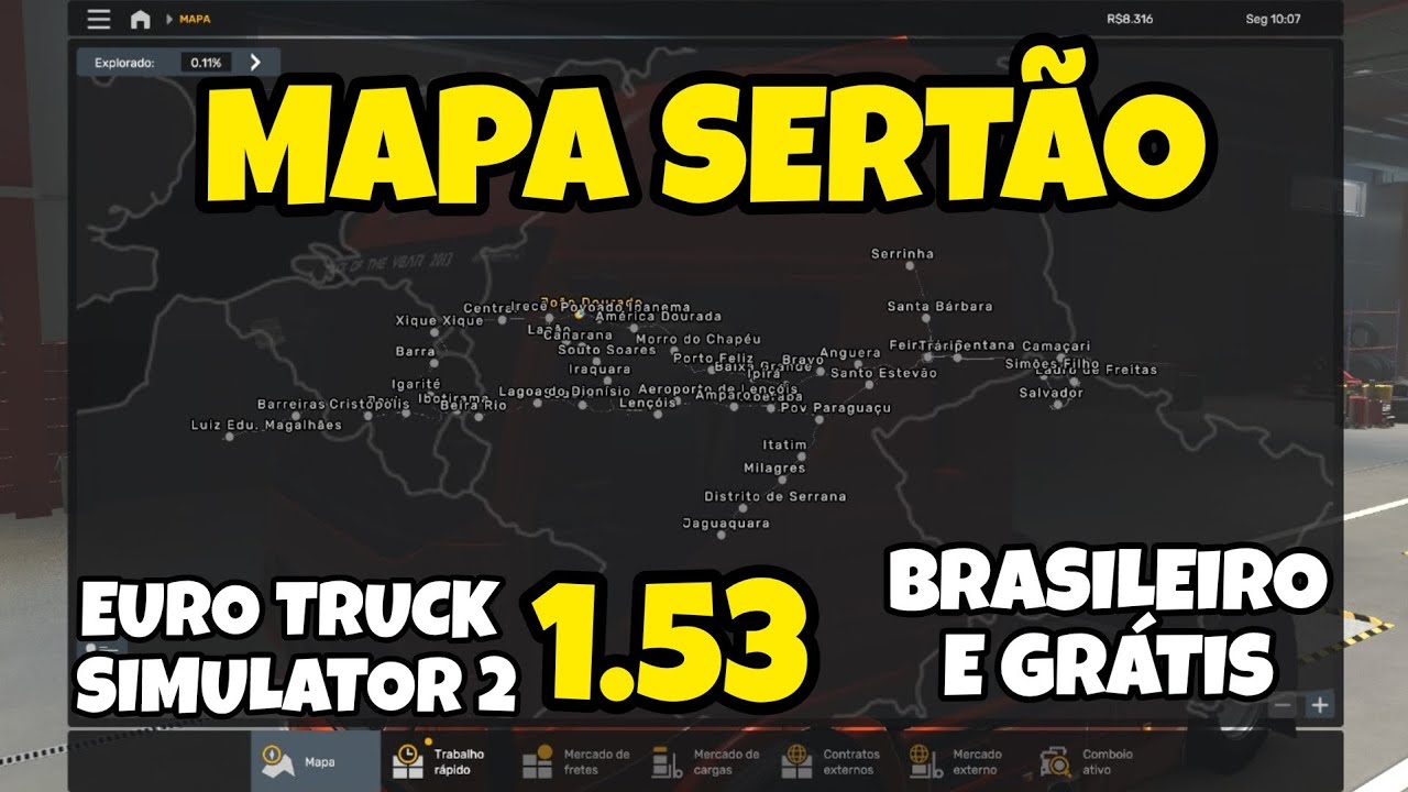 TUTORIAL COMO BAIXAR E INSTALAR MAPA SERT&Atilde;O BRASILEIRO GR&Aacute;TIS PARA EURO TRUCK SIMULATOR 2 1.53