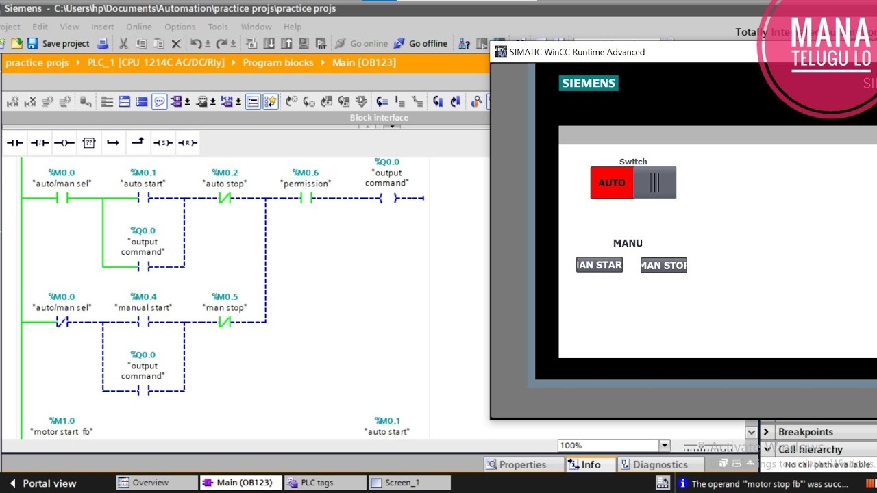 HOW TO CREATE AN AUTO / MANUAL OPERATION FOR AN VALVE IN PLC PROGRAMMING 