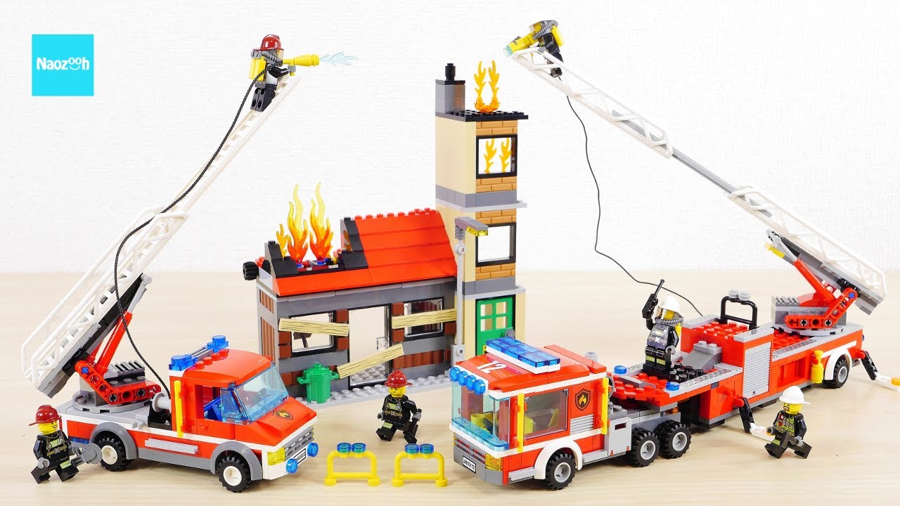 レゴ シティ 大型消防車 60112 ファイヤートラックとハウス 60003 ／ LEGO City  Fire Emergency Fire engine Speed build & Review