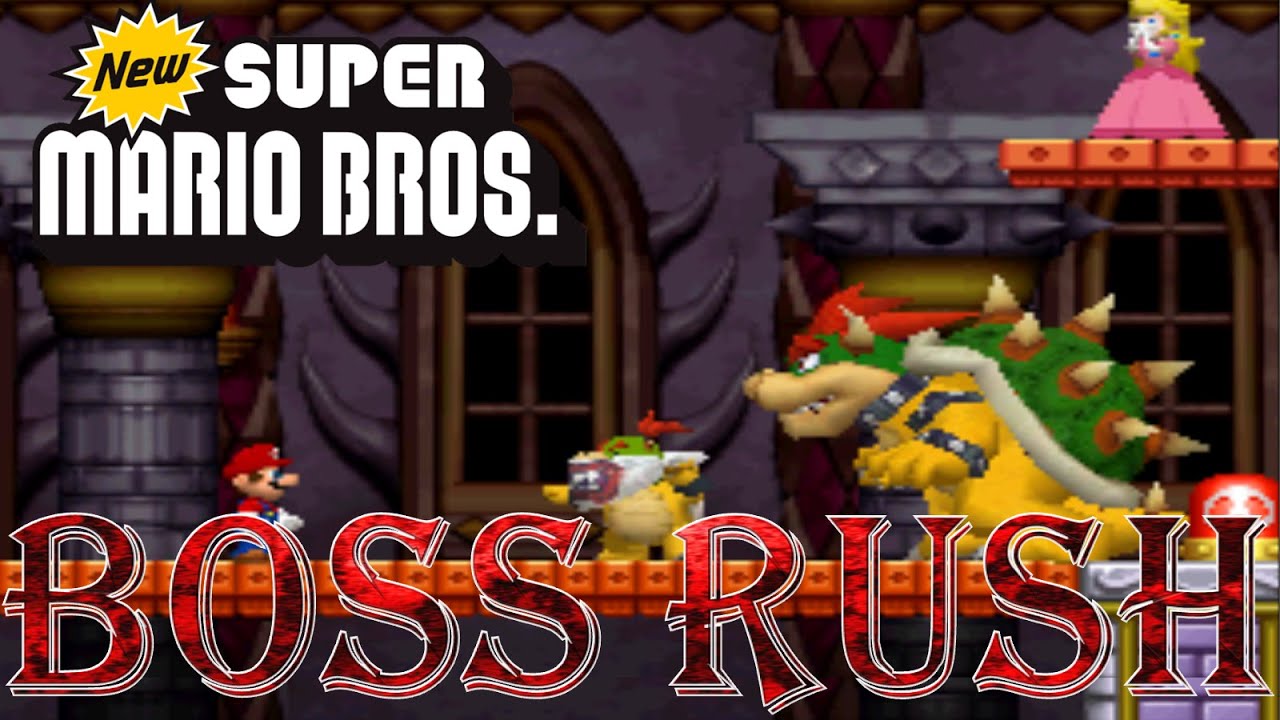 New Super Mario Bros. - Boss Rush (All Boss Fights, No Damage)