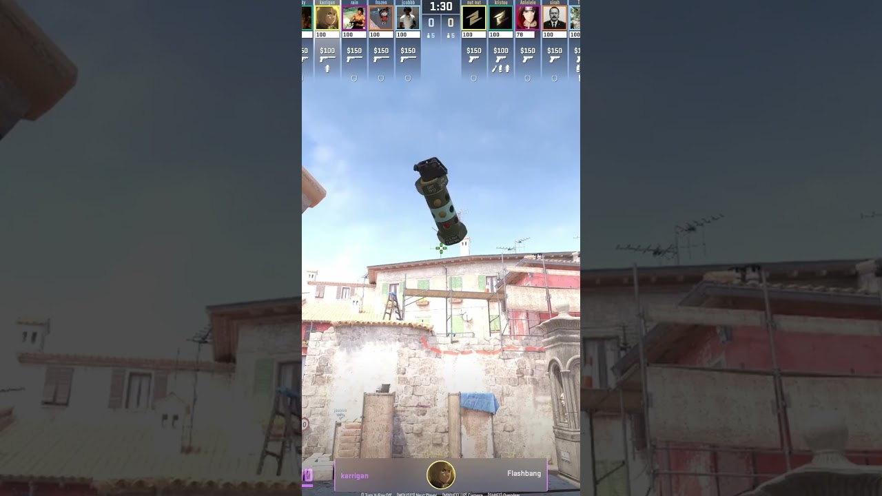 karrigan's Perfect Banana Flash on Inferno in CS2