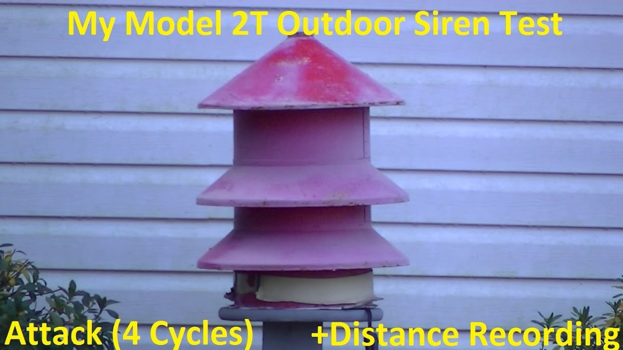 My Federal Model 2T Outdoor Siren Test, Attack (4 Cycles) + Eerie Distance Recording 12/7/16