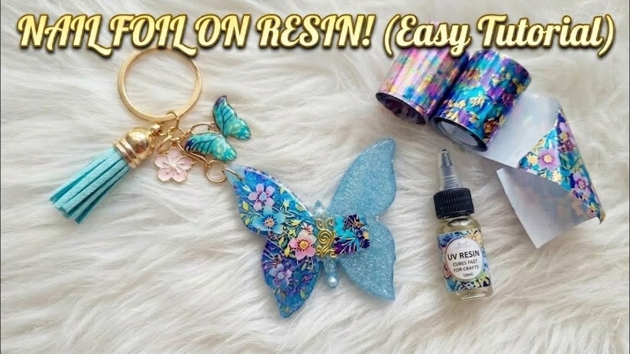 HOW TO USE NAIL FOIL ON RESIN ✨️(EASY TUTORIAL)💙