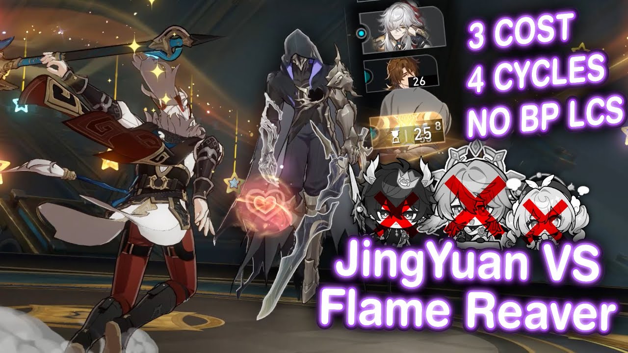 JingYuan without Sunday VS Flame Reaver!! | 3 Cost - 4 Cycles | MoC 3.7