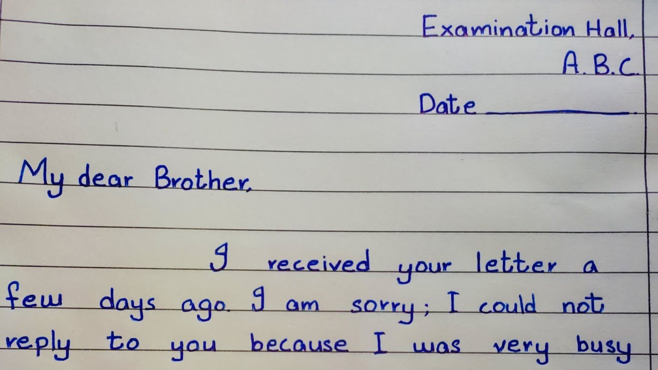 Letter to your younger brother advising him to give up smoking | Written letter in Examination Hall
