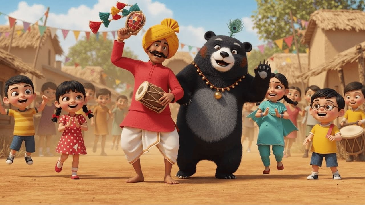 🐻 कालू मदारी आया | Kalu Madari Aaya | मज़ेदार 3D Cartoon Hindi Rhyme
