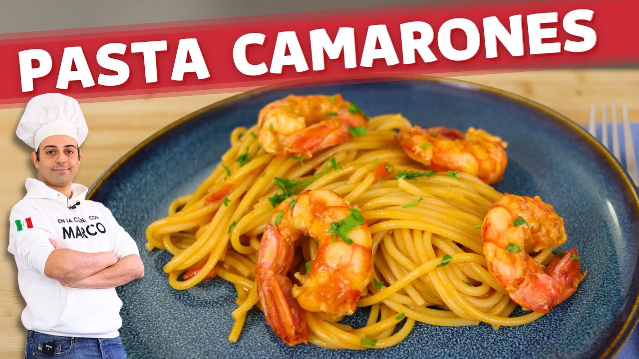 PASTA CON CAMARONES al estilo ITALIANO 🍤🇮🇹 Receta Fácil y Deliciosa