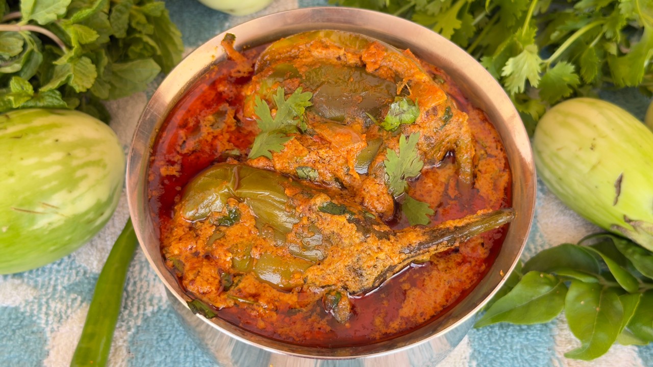 హోటల్ స్టైల్ మసాలా గుత్తి వంకాయ కర్రీ 👉అన్నం, రోటీ, పులావ్ కి బెస్ట్ 👌కాంబో😋Masala Vankaya Curry 