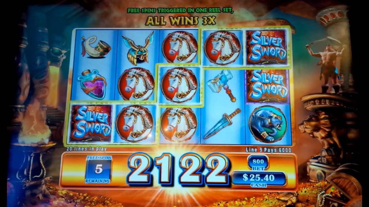 Silver Sword Slot Machine - $8 Max Bet *LIVE PLAY* Bonus Trigger!