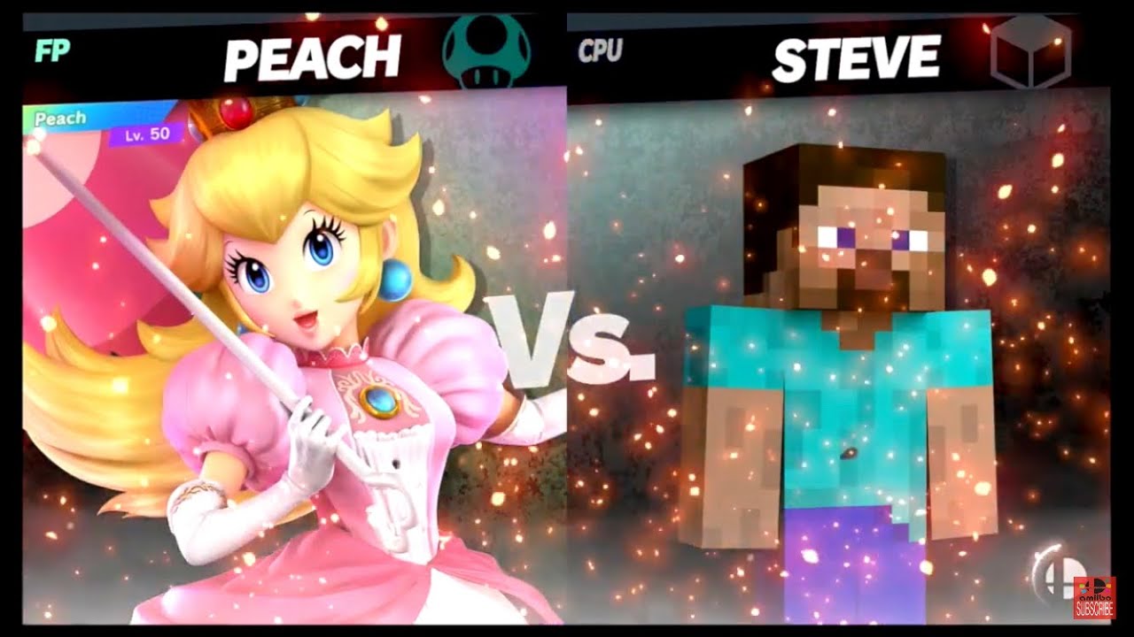 Super Smash Bros Ultimate Amiibo Fights – Peach vs the World #84 Peach vs Steve