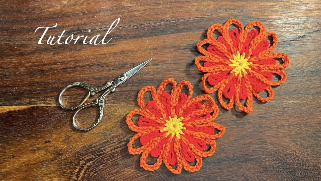 Vintage Vibes Crochet Flower Tutorial: Retro-Inspired Petals 🧶 Hæklet retro sommerblomst🌷