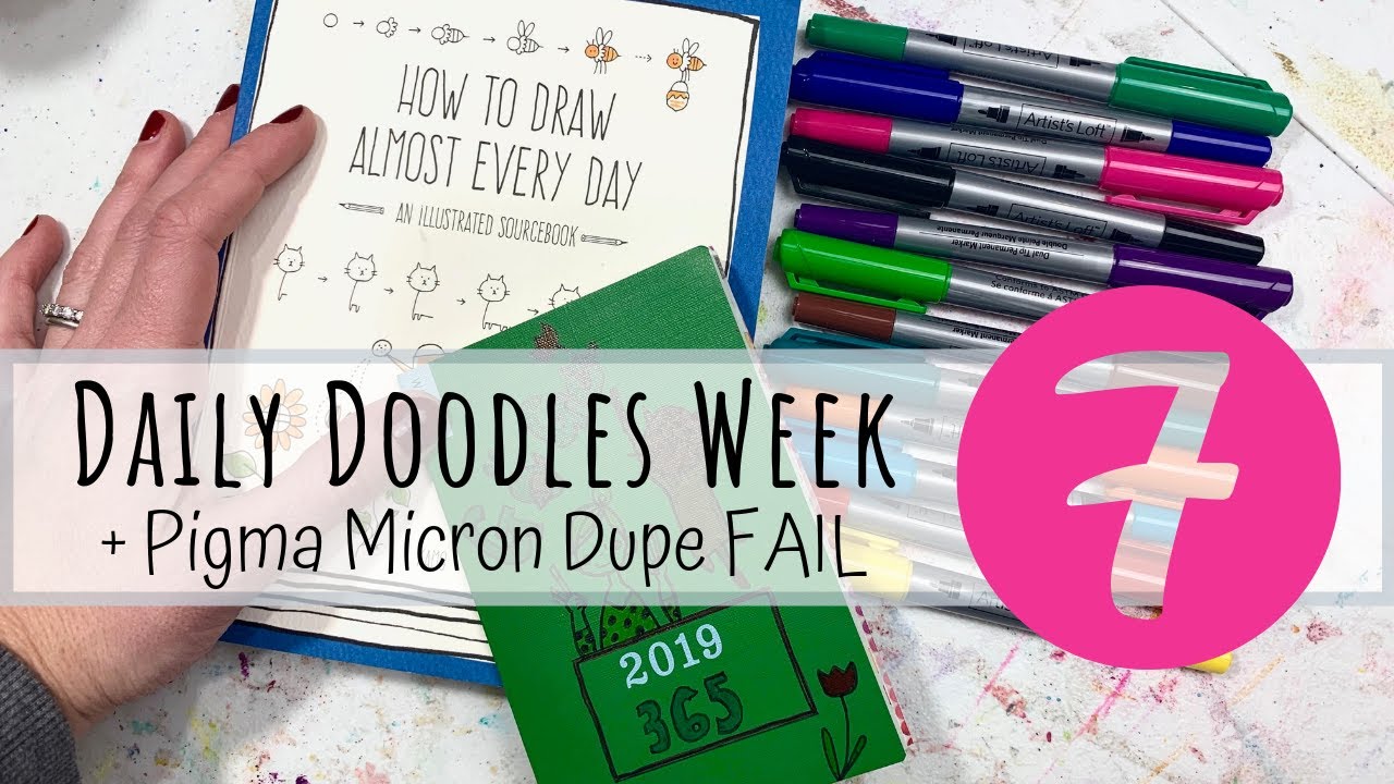 Daily Doodles in my Hobonichi Weekly Calendar Insert - Week 7 + Pigma Micron Dupe FAIL