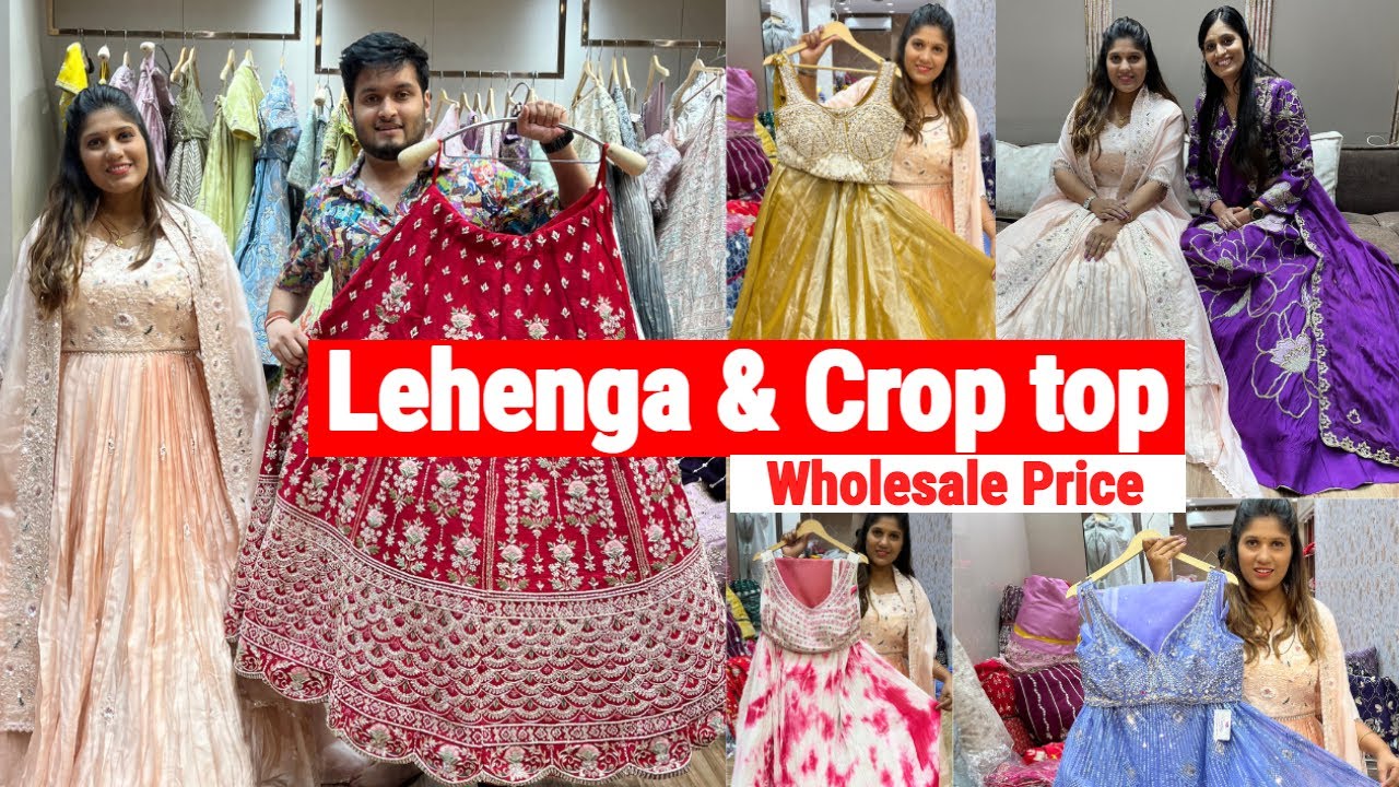 Crop top & Handwork Designer Lehenga Manufacturer Kolkata | Teja Fashion