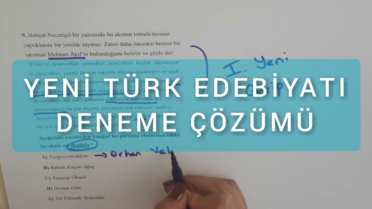 YENİ TÜRK EDEBİYATI DENEME ÇÖZÜMÜ #öabtedebiyat #kpss2021 #çağladoğan