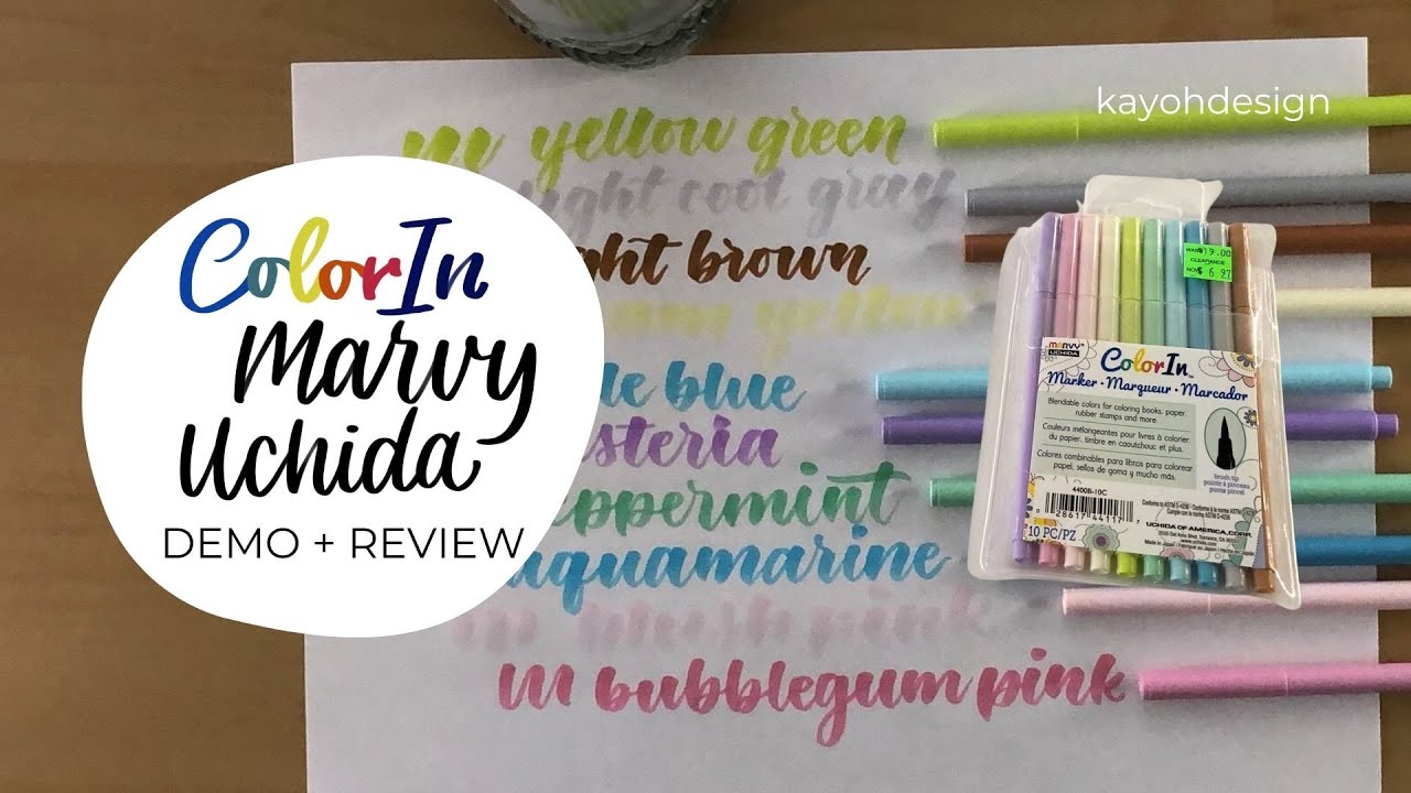 Marvy Uchida ColorIn Markers DEMO + REVIEW | Art Supply Review || kayohdesign