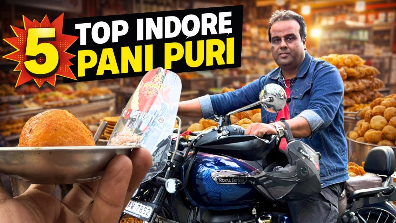 Best Pani Puri in Indore | Top 5 Golgappa Spots | Bike Ride Food Hunt | Personal Picks by Chef Lucky