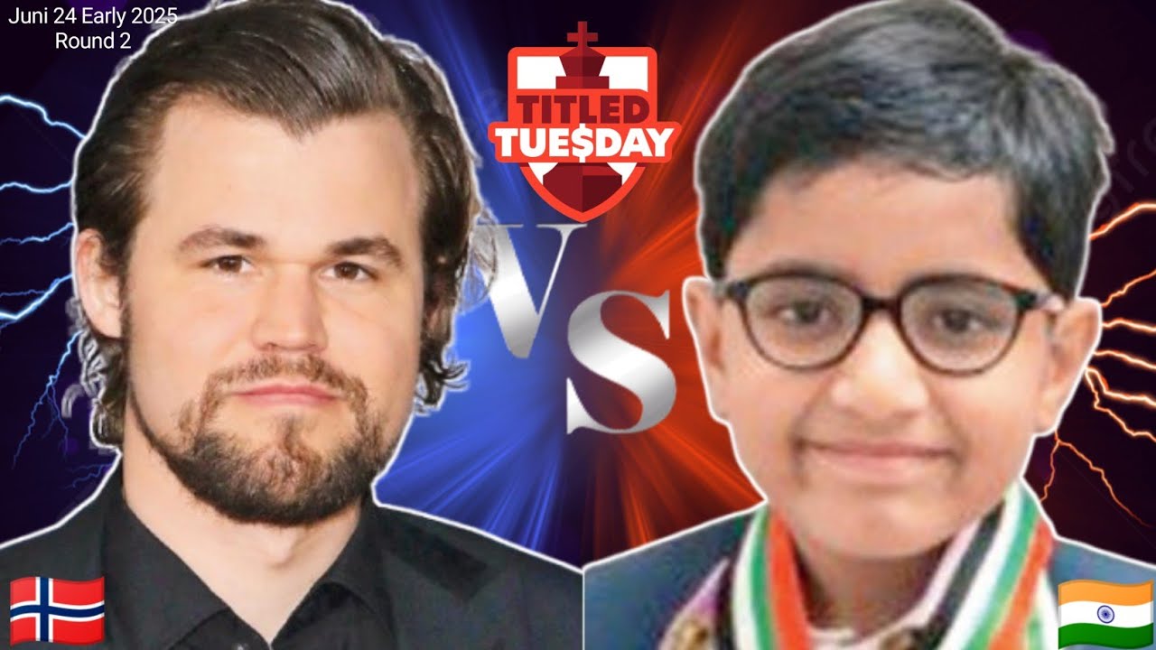 Nice Match!! Magnus Carlsen vs Aarit Kapil | Titled Tuesday 2025 | Round 2,Early | chesscom