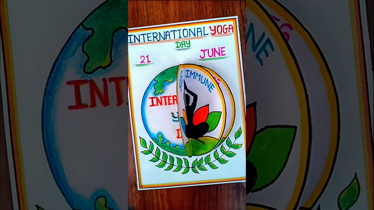 International Yoga Day Drawing | Yoga Day Drawing poster #shorts #short #youtubeshorts #viral #yoga