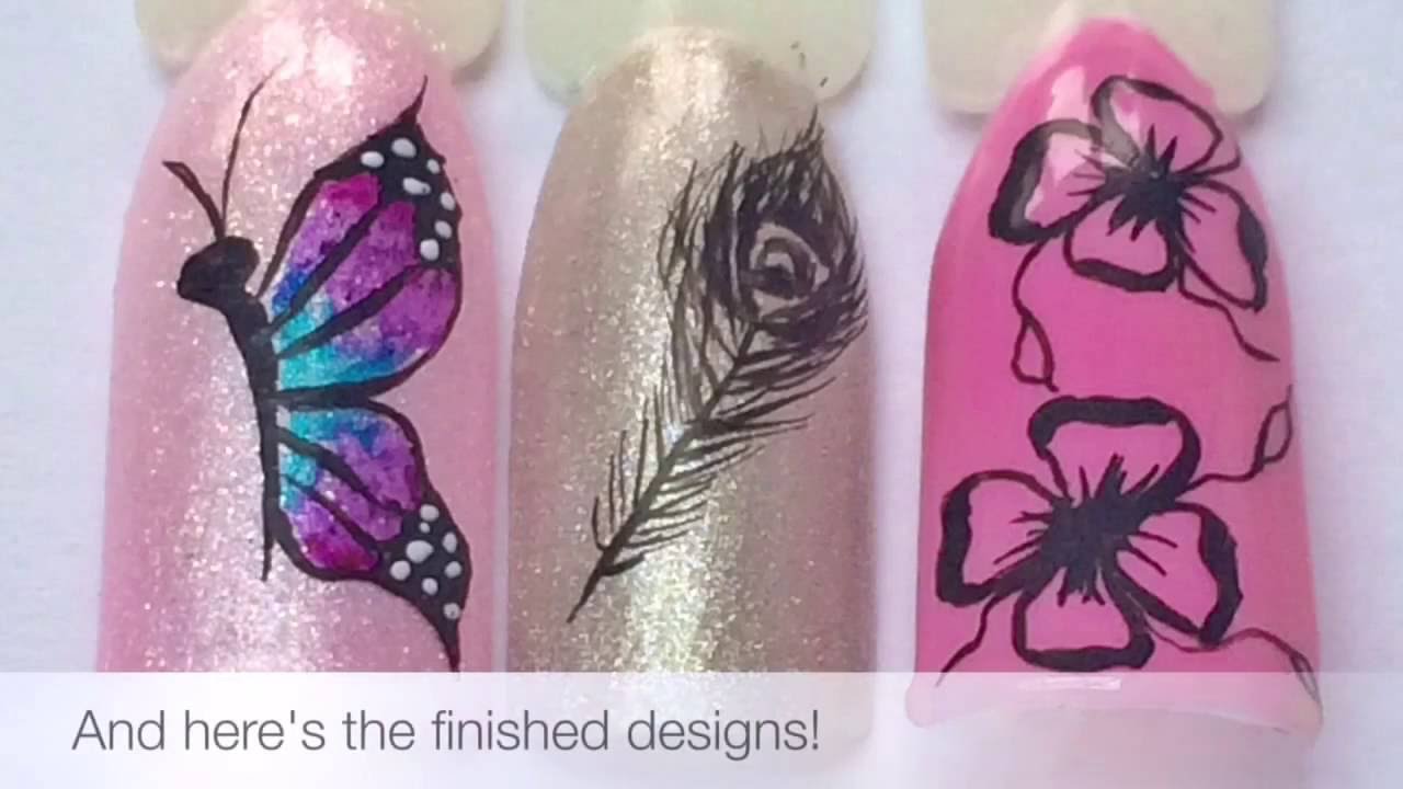 How To Draw Freehand Nail Art with Acrylic Paint