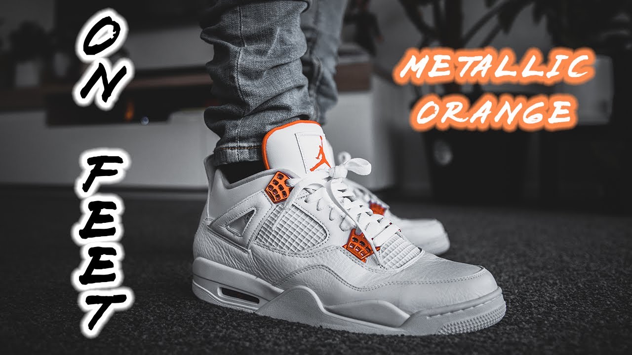 Air Jordan 4 'Metallic Orange' ON-FEET with Different Pants (Sweet Leather)