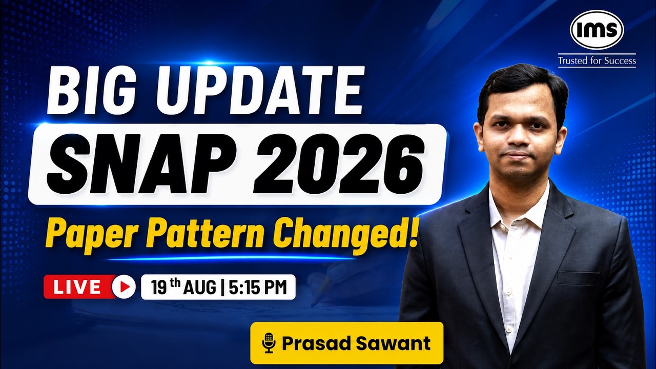 Big Update🎉SNAP 2026 Paper Pattern Changed! SNAP 2026 Notification Out | Prasad Sawant
