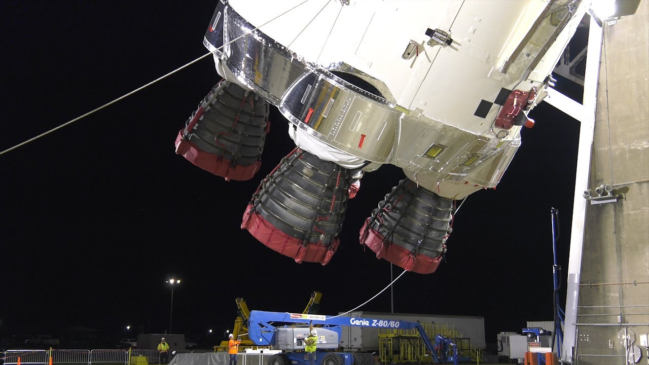 Core Stage Arrival and Installation (narrated)