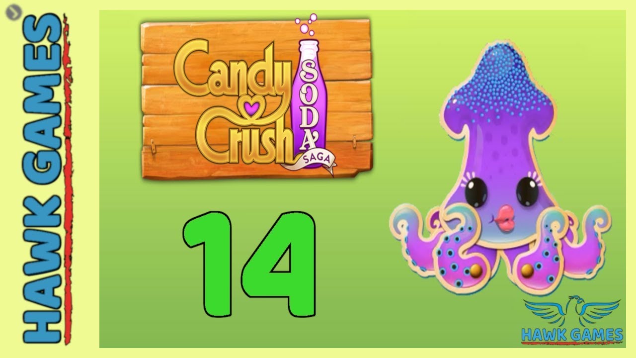Candy Crush Soda Saga Level 14 (Bubble mode) - 3 Stars Walkthrough, No Boosters
